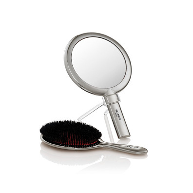 Balmain Silver Spa Brush & Hand Mirror