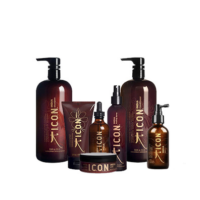 PACK ICON INDIA COMPLETO Shampoo, Conditioner, Oil, Dry Oil, Healing, 24K, Curl Cream 1000 ml