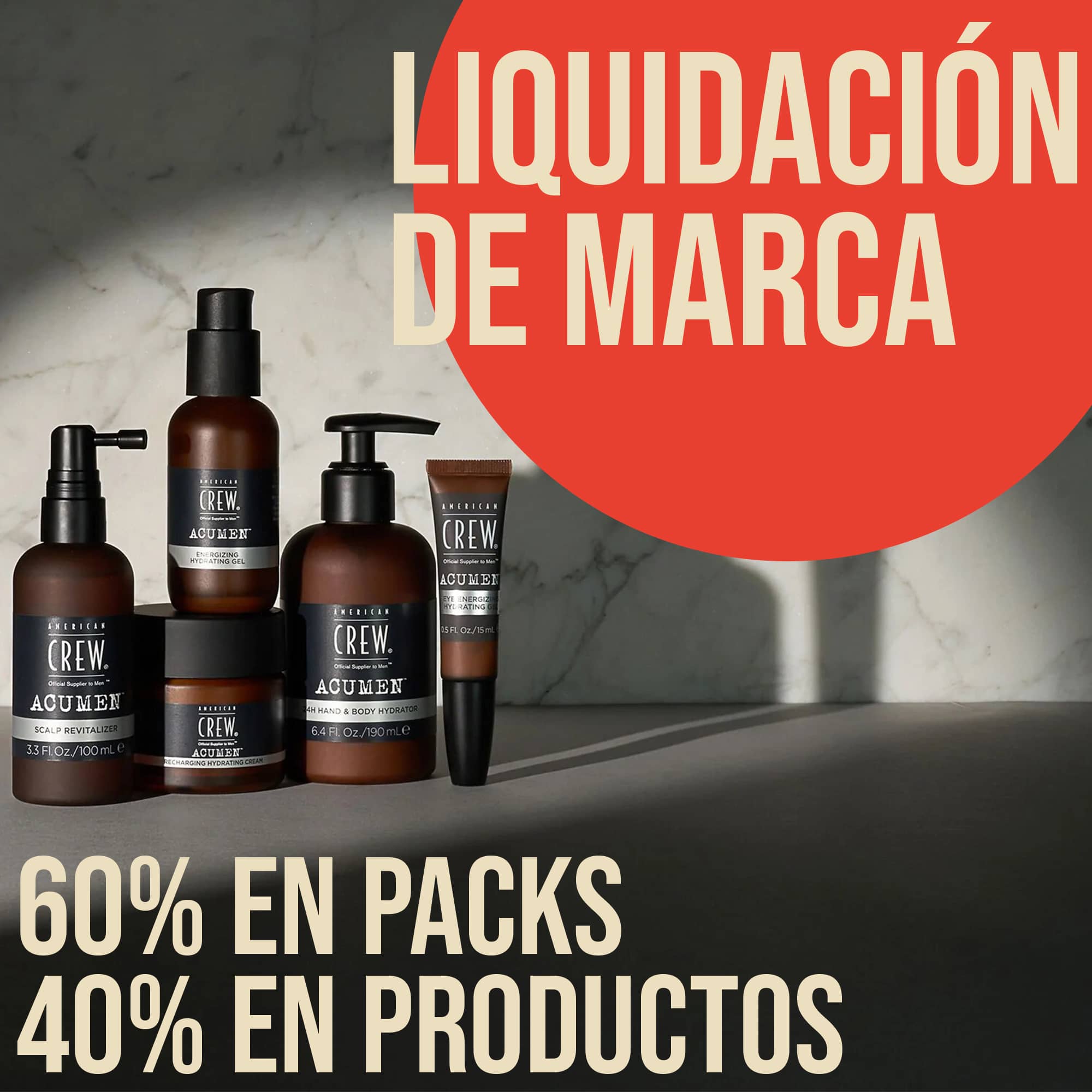 Productos para cuidado corporal masculino acumen de la marca American Crew