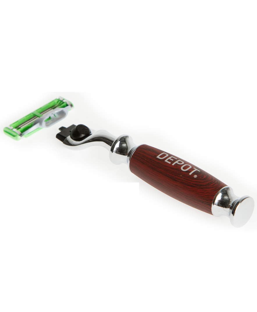 DEPOT WOOD & STEEL LUXURY HOME RAZOR .FOR 5 BLADES